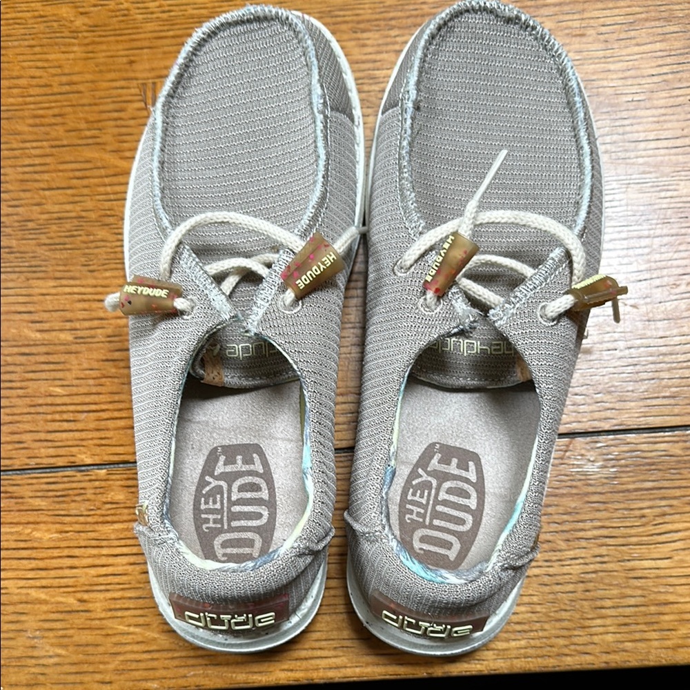 Hey Dude Gray Moccasins Soft-Soled Slip-On